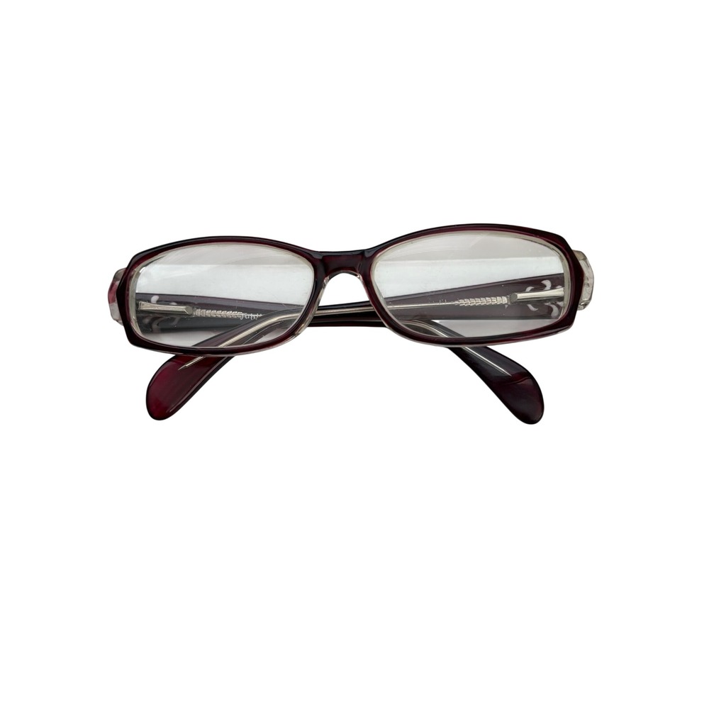 Jubilee 5777 Rectangular Eyeglass Frames Burgundy Filigree Detail 52-16-135